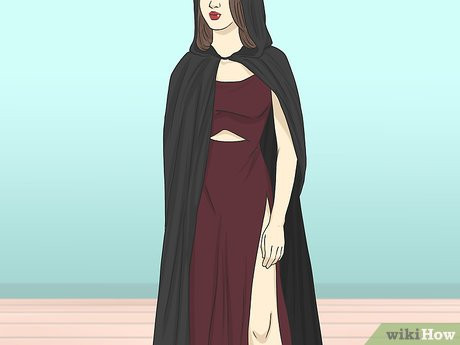 A woman dressed like a vampire.
